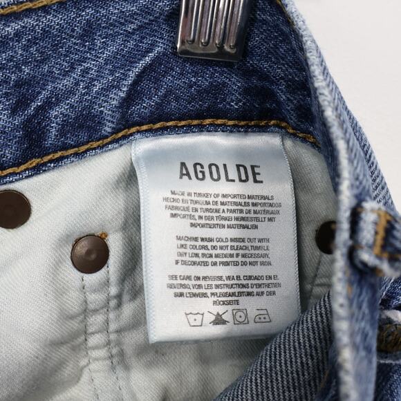 Agolde High Rise Straight Leg Riley Crop Raw Hem Denim Jean Size 27 - Picture 9 of 9